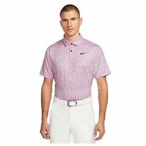 Nike Pink and Blue camo Dri-FIT golf shirt size medium sporty athletic preppy